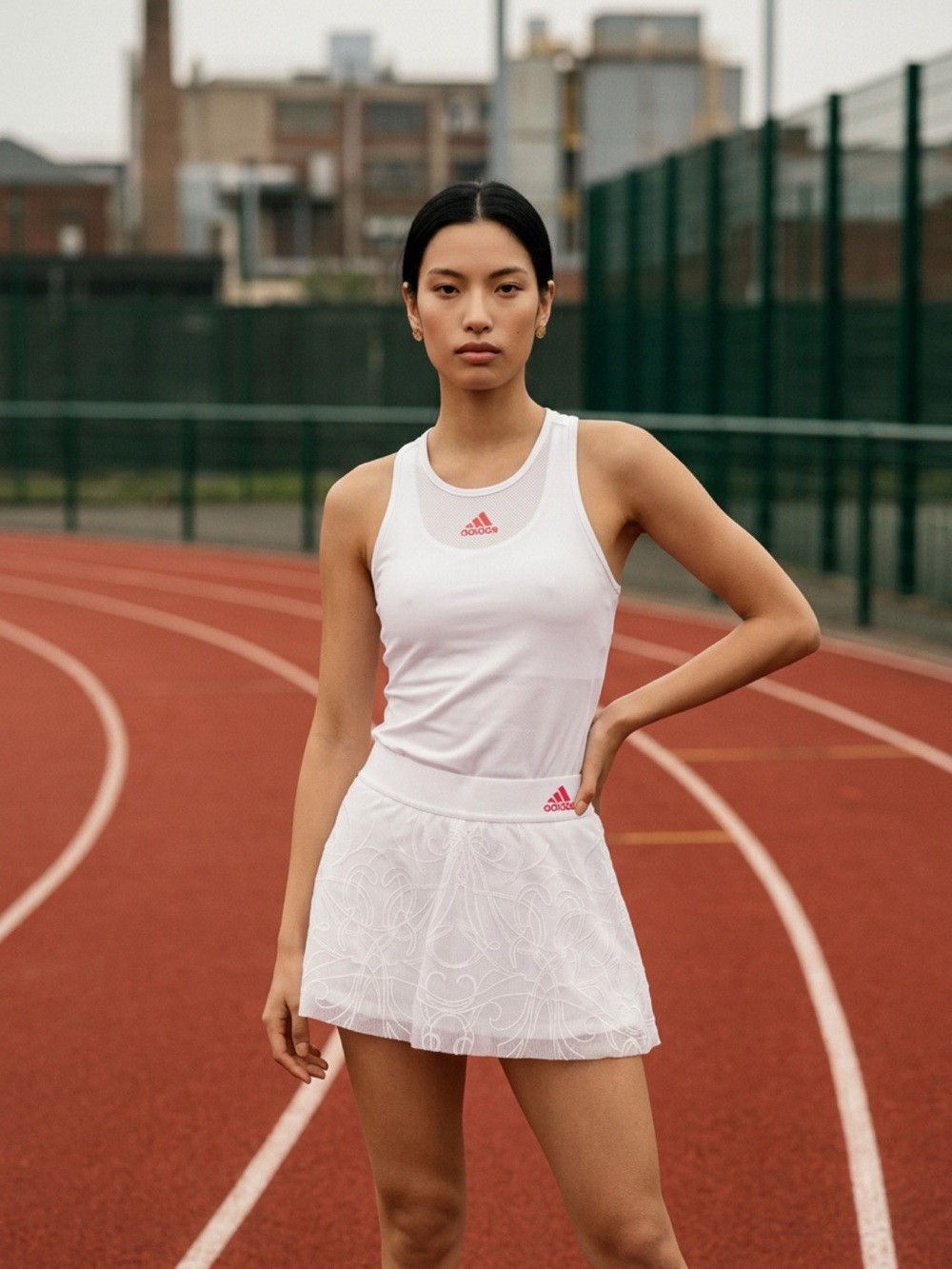 Adidas Women's WhiteWorkout  Tennis Skirt-Skort with Pink Logo